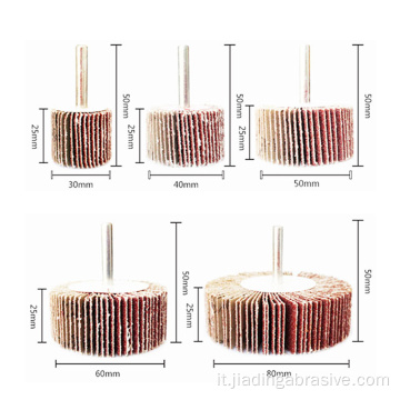 Mola lamellare abrasiva da 3 pollici con albero da 6 mm